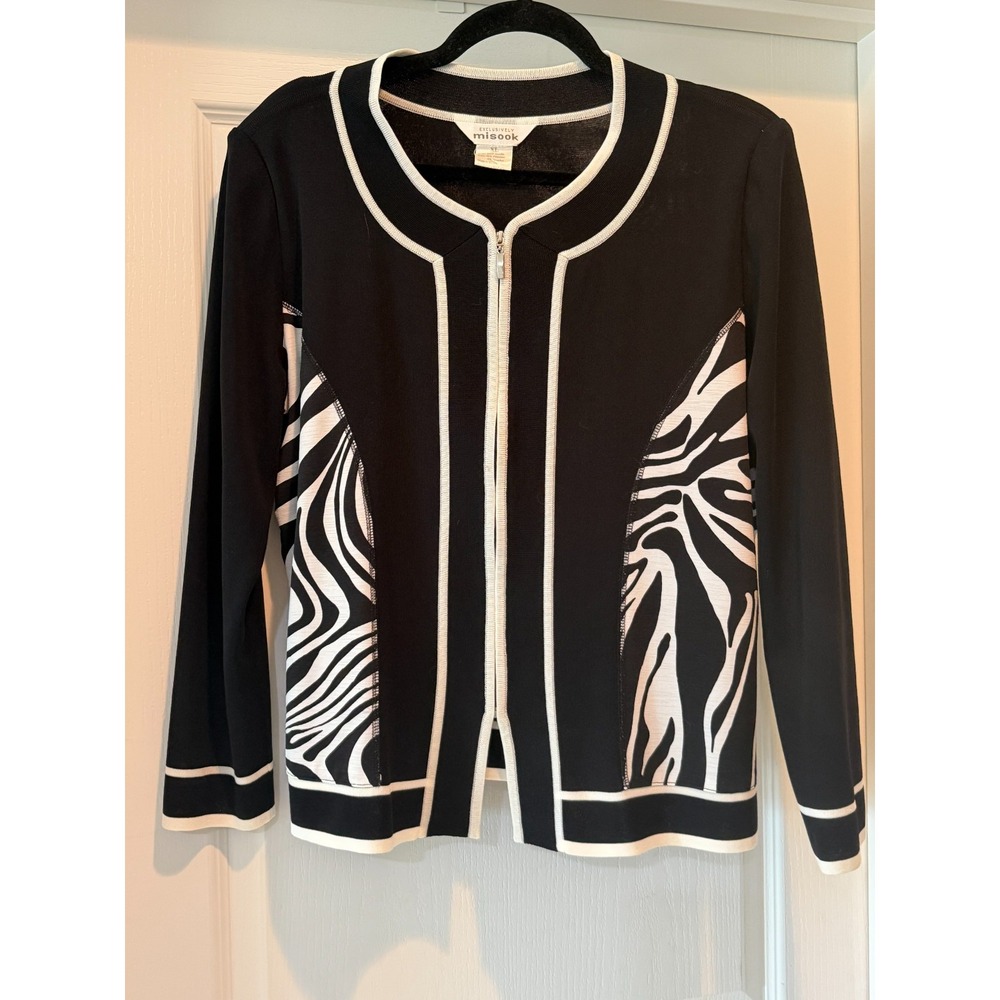 Exclusively Misook Vintage Full Zip Light Cardigan Women's XL Knit Classic